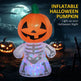 6ft Halloween Inflatables Outdoor Decorations, Smiling Skeleton Ghost With Pumpkin Head, Blow Up LED Yard Decor For Garden, Lawn, Party, Holiday, Waterproof - EX-STOCK Canada