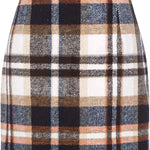 Women's High Waist Plaid Tight Pencil Wool Mini Skirt - EX-STOCK CANADA