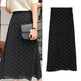 Polka dot High waist Chiffon Flowy Midi skirt women - EX-STOCK CANADA