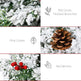 7.5 Foot Pencil Snow Flocked Artificial Christmas Tree With 950 Pine Realistic Branches, Pine Cones, Red Berries, Auto Open, Green EX-STOCK Canada 