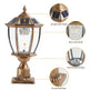 Vintage Gold Solar Pillar Headlight With Dimmable LED-2 Pack Landscape Pathway Light - EX-STOCK CANADA