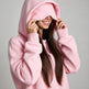 Pink Women's Fleece-Lined Hoodie & Jogger Set with Eye Mask Hood – Pink, Black, Beige | S–3XL