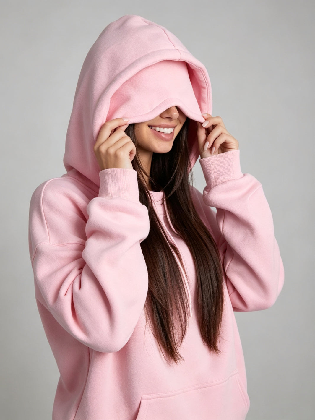 Pink Women's Fleece-Lined Hoodie & Jogger Set with Eye Mask Hood – Pink, Black, Beige | S–3XL