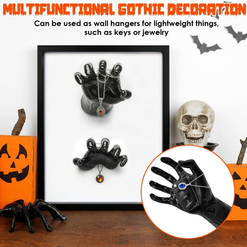 3Pcs Creepy Reaching Hands With Lighted Candles Wall Mounted Halloween Decoration Witch Devil Hand Aesthetic Goth Gothic Life Sized Horror Hands Hanging Sculpture EX-STOCK