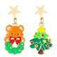 Fashionable Asymmetric Cartoon Dripping Oil Christmas Elk Earrings - EX-STOCK CANADA