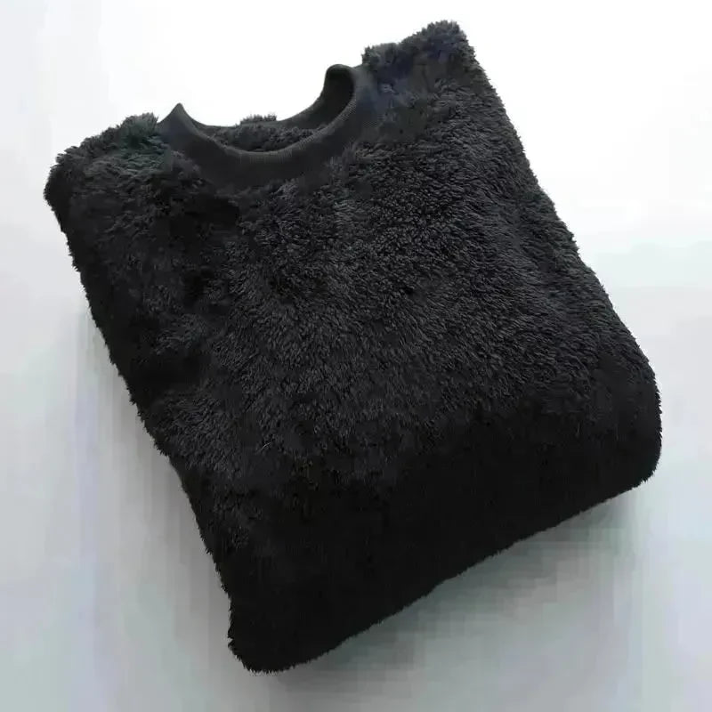 Autumn And Winter Plush Fuzzy Crewneck Pullover top for male - EX-STOCK CANADA