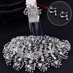 Luxury and Elegant Bridal Flower Rhinestone Headband Fashion Accessories set - EX-STOCK CANADA