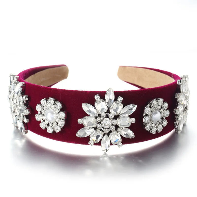 Retro Baroque Pearl Rhinestone Headband - EX-STOCK CANADA