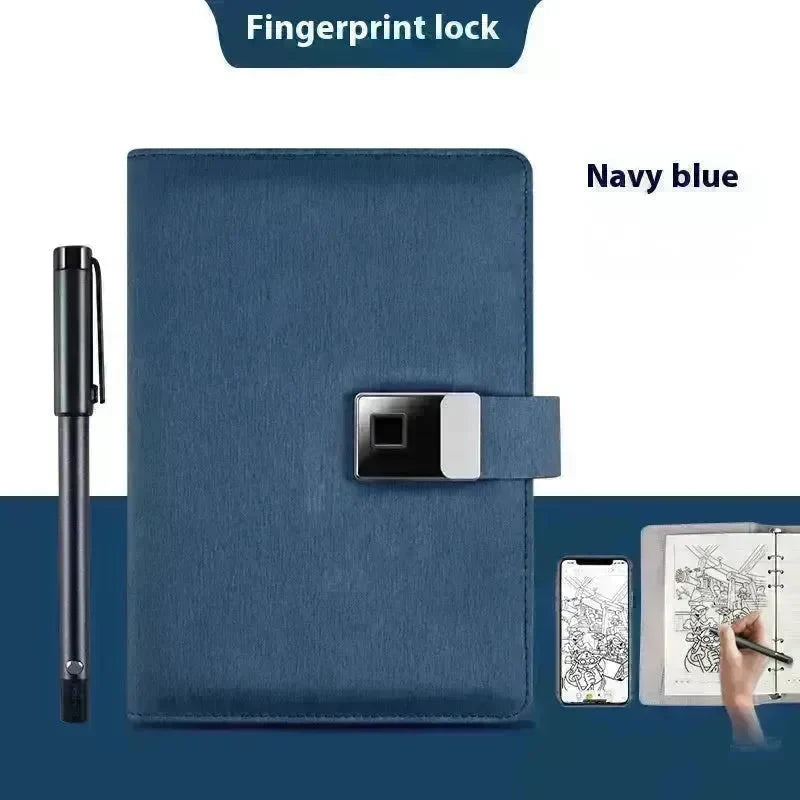 Handwriting Paper Screen Synchronization Smart Fingerprint Lock A5 Notebook - EX-STOCK CANADA
