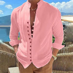 Cotton And Linen Casual Loose Long Sleeve Shirt men