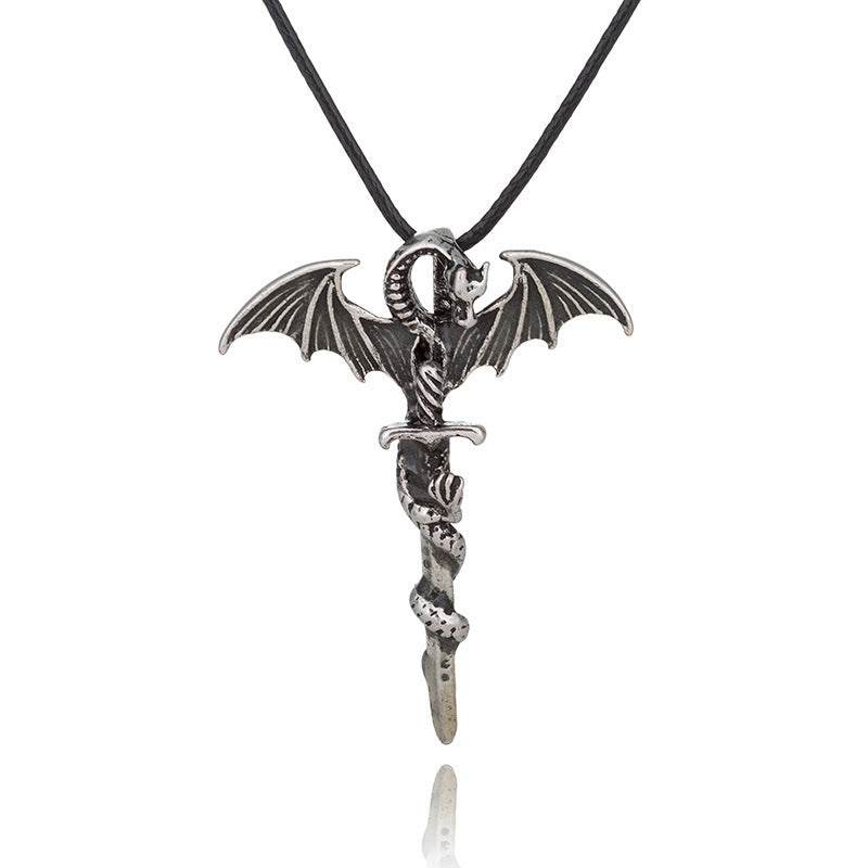 Fashion Trendy Men's Domineering Luminous Flame Dragon Necklace EX-STOCK