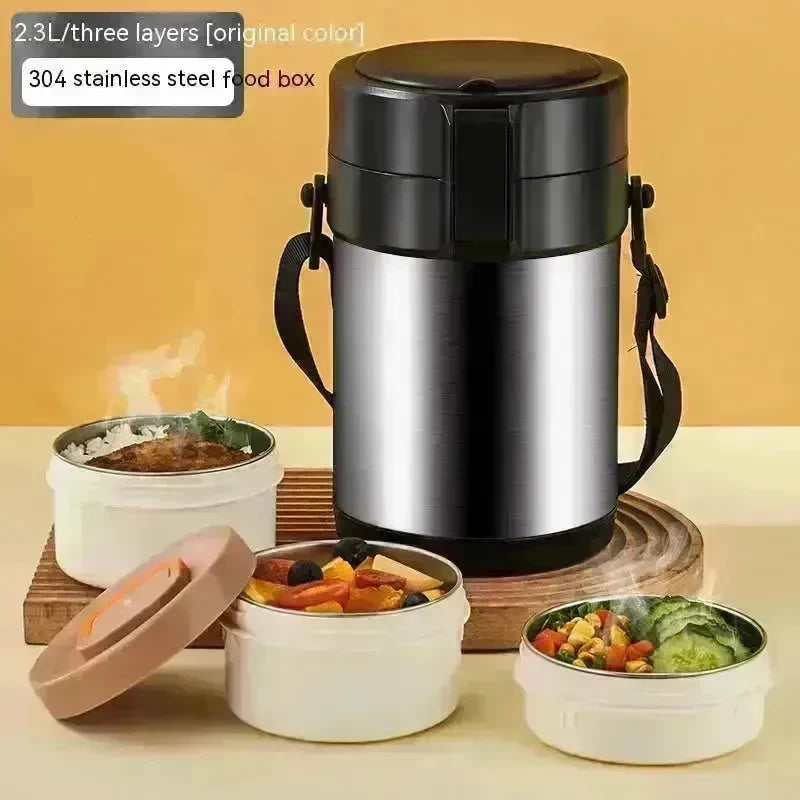 304 Stainless Steel Large Capacity Vacuum Thermal Insulated Lunch Box - EX-STOCK CANADA