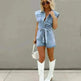 Female Loose Shirt Denim Jumpsuit - EX-STOCK CANADA