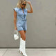 Female Loose Shirt Denim Jumpsuit - EX-STOCK CANADA