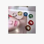 Female's High Transparent Acrylic Cross Ring - EX-STOCK CANADA