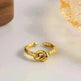 Female's New Stainless Steel Twist Fried Dough Knot Opening Ring - EX-STOCK CANADA