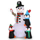 6ft With 3 Penguins, 4 Light Strings, 1 Colorful Rotating Light, Inflatable, Garden Snowman Decoration EX-STOCK Canada 