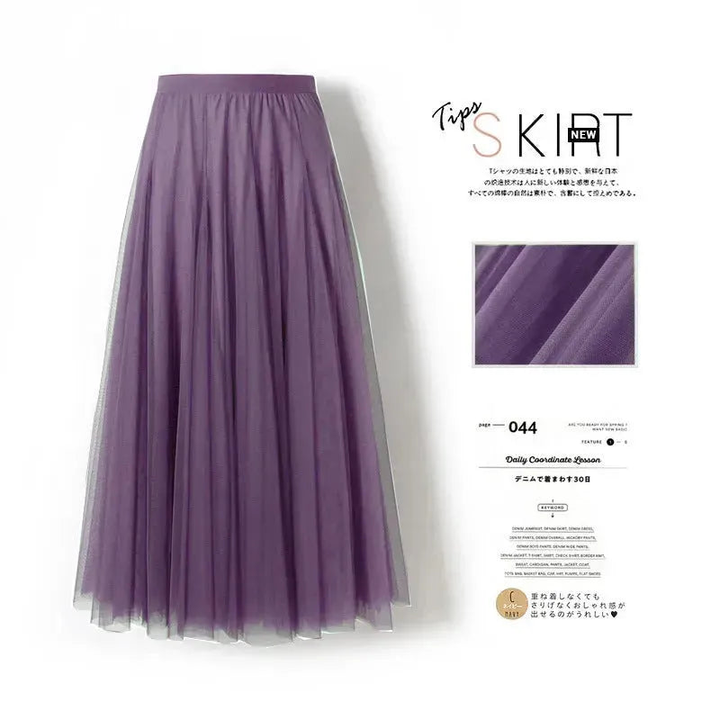 Pleated Mesh Midi Skirt – Women's Prairie Swing Skirt - EX-STOCK CANADA