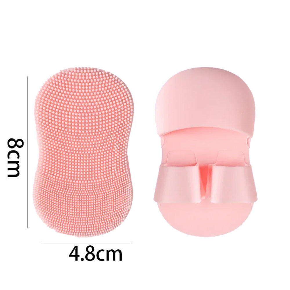 2PC Face Scrubber Mini Facial Brush Silicone Wash Exfoliator Finger Glove Pads Handheld Cleansing Brushes Tool Skin Care Deep Clean Baby Shampoo Baby Bath Brush 