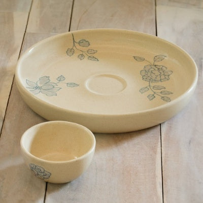 Handcrafted Ceramic Chip And Dip Bowl  Stylish Serving Bowl For Parties  Gatherings EX-STOCK