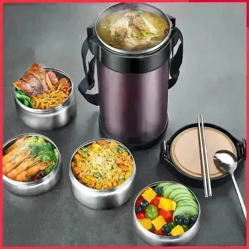 Multi-layer Insulated Lunch Box Large Capacity Separated Bento Box 316 Stainless Steel Thermal Insulated Bento Lunch Box - EX-STOCK CANADA