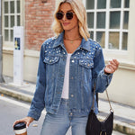 Slim Fit Washed Short Long Sleeved Denim Jacket Top For Women EX-STOCK Canada 