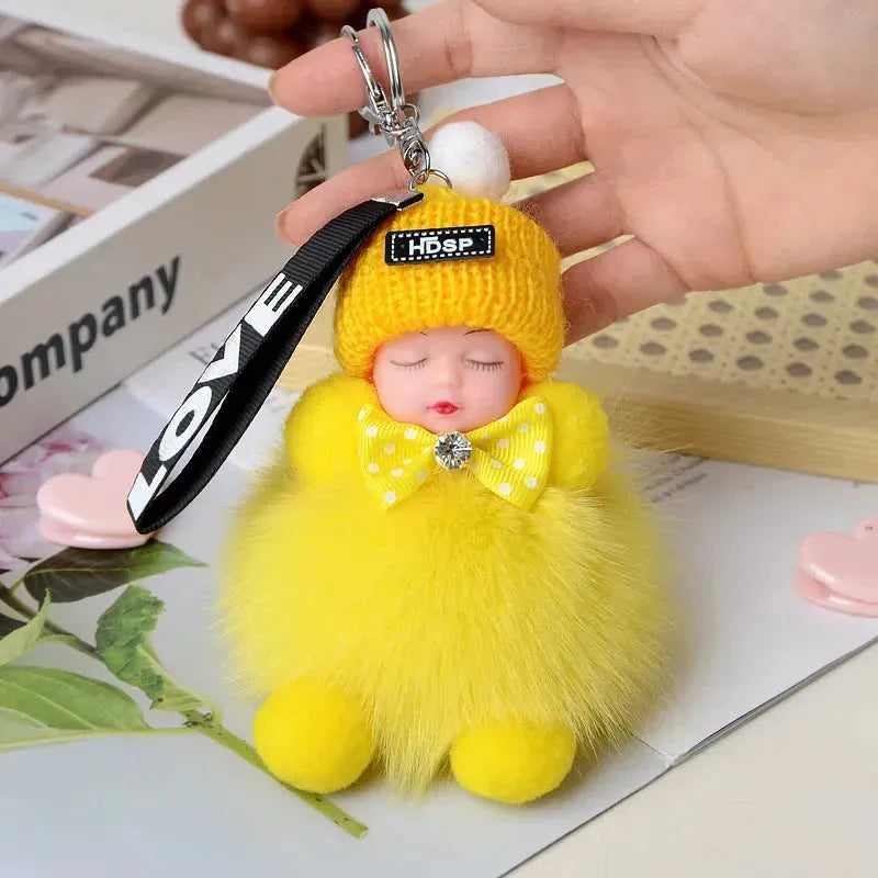 Cute Sleeping Doll Plush Doll Keychain Pendant Backpack Handbag Wallet Accessories - EX-STOCK CANADA