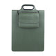 Green textured bag with a handle on a white background