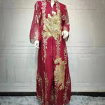 Fired Sequins Light Luxury Celebrity Party Abaya Dress for Arab Dubai Turkey Middle East Women - EX-STOCK CANADA