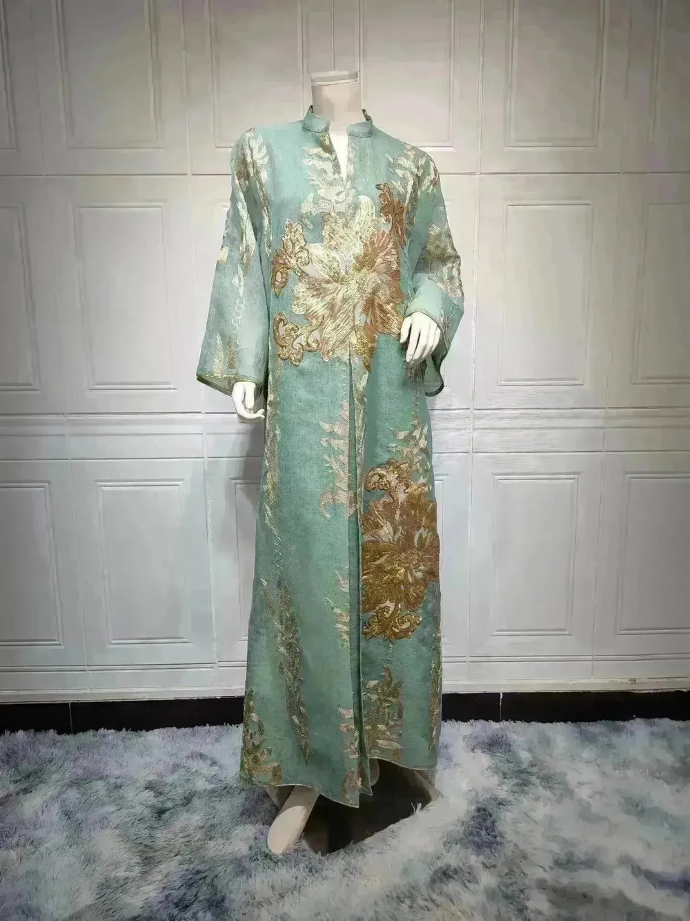 Fired Sequins Light Luxury Celebrity Party Abaya Dress for Arab Dubai Turkey Middle East Women - EX-STOCK CANADA