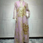 Fired Sequins Light Luxury Celebrity Party Abaya Dress for Arab Dubai Turkey Middle East Women - EX-STOCK CANADA