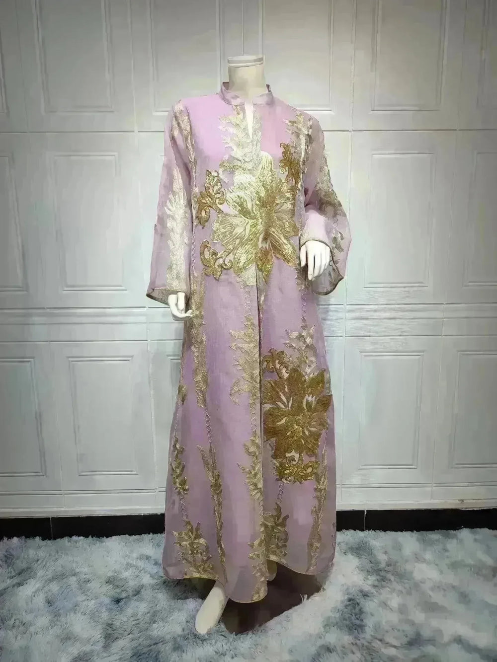 Fired Sequins Light Luxury Celebrity Party Abaya Dress for Arab Dubai Turkey Middle East Women - EX-STOCK CANADA