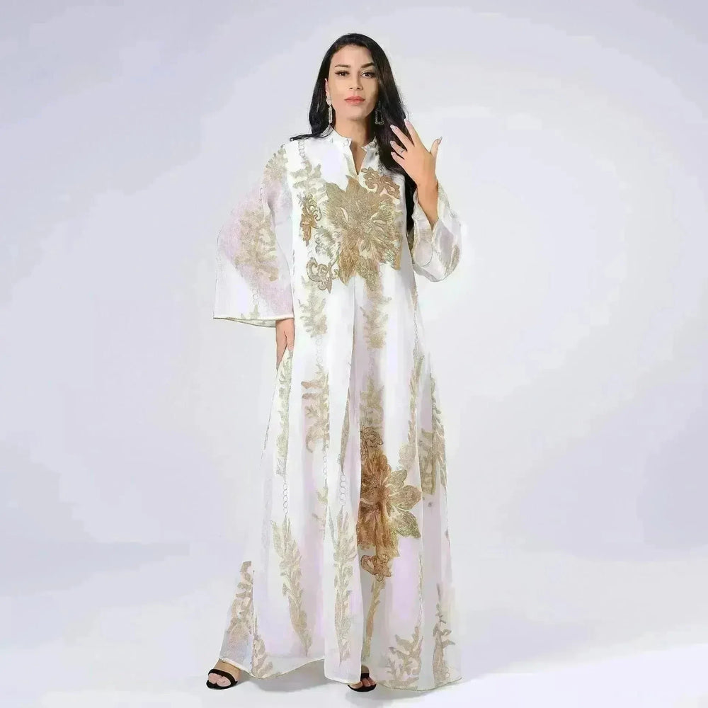Fired Sequins Light Luxury Celebrity Party Abaya Dress for Arab Dubai Turkey Middle East Women - EX-STOCK CANADA