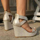 Fish Mouth High Wedges Sandals With Rhinestone Design Fashion Summer Platform Shoes For Women - EX-STOCK CANADA