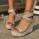 Fish Mouth High Wedges Sandals With Rhinestone Design Fashion Summer Platform Shoes For Women - EX-STOCK CANADA