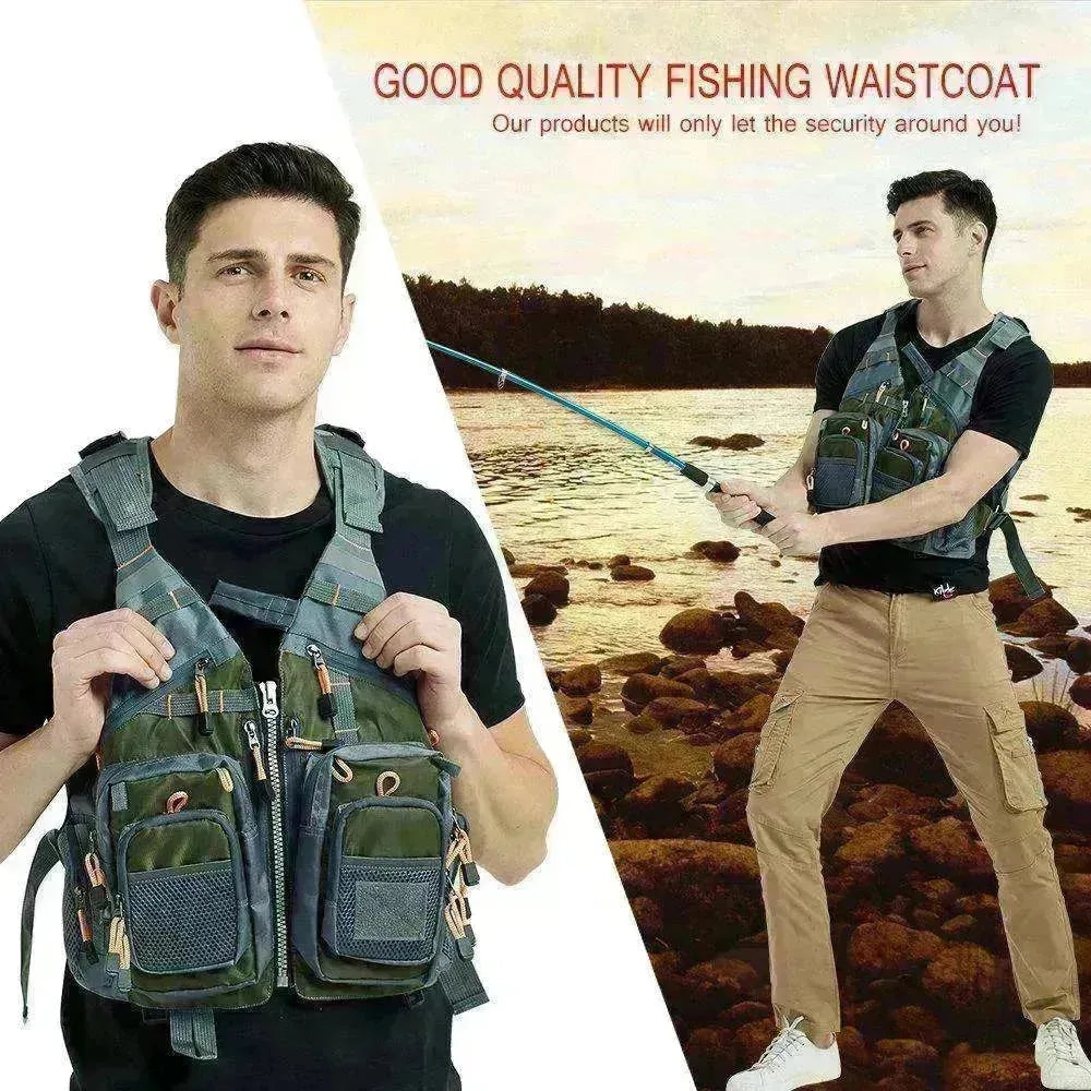 Fishing Outdoor Sport Flying Men Respiratory Jacket Safety Vest Survival Utility Vest - EX-STOCK CANADA