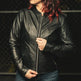 Women’s Motorcycle Leather Jacket. Lightweight Cowhide with Armor Pockets EX-STOCK Canada 