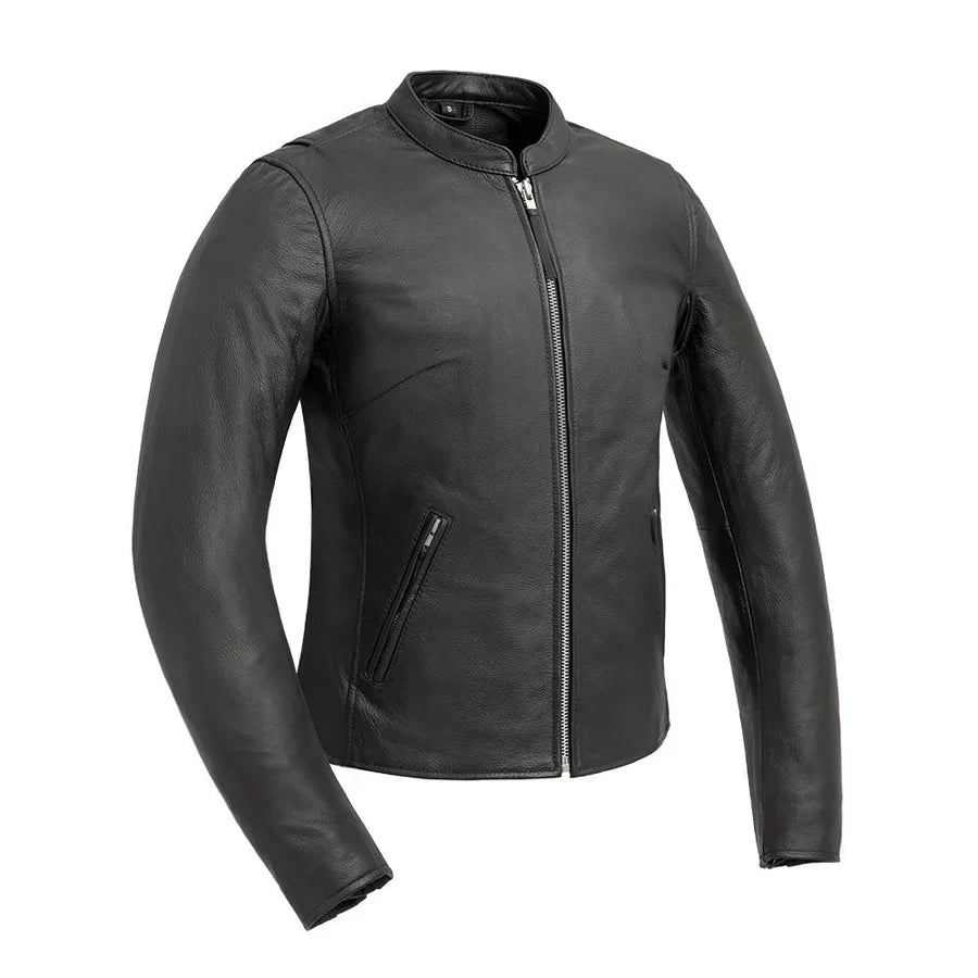 Women’s Motorcycle Leather Jacket. Lightweight Cowhide with Armor Pockets EX-STOCK Canada 