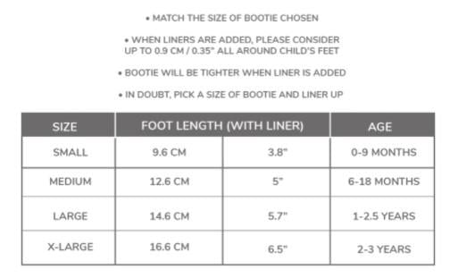 Stonz Toddler Booties Liner - EX-STOCK Canada
