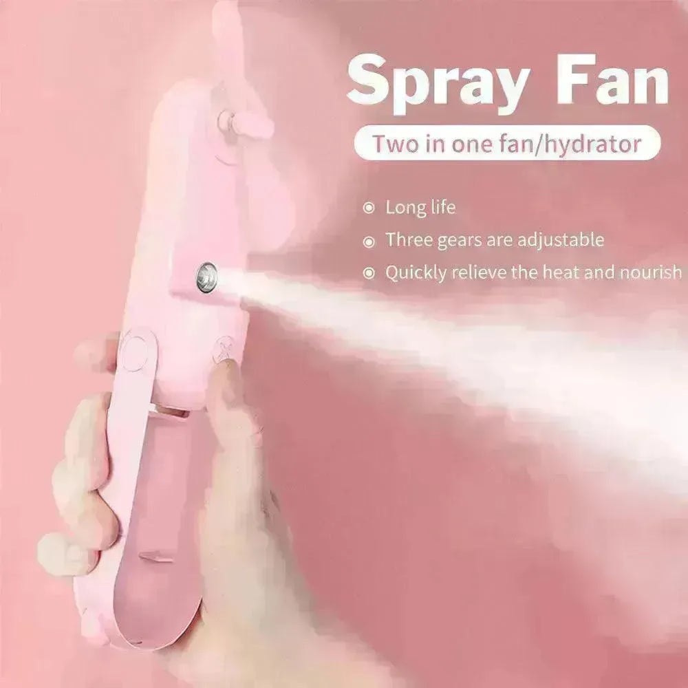Folding Hand-held Fan Spray Water Replenishing Portable USB Charging - EX-STOCK CANADA
