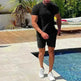 Foreign Trade Men's Short-sleeved Shorts Two-piece Cross-border Suit Wholesale - EX-STOCK CANADA