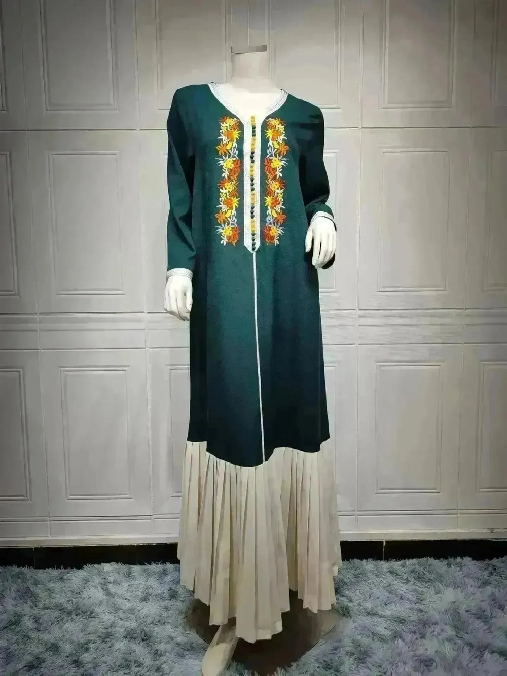 Four Seasons Embroidered Lace Chiffon Dubai Robe - EX-STOCK CANADA