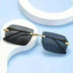 Frameless Trimming Leopard Head Sunglasses - EX-STOCK CANADA