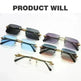 Frameless Trimming Leopard Head Sunglasses - EX-STOCK CANADA