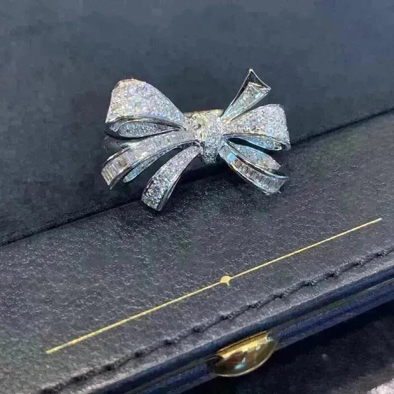 Full Diamond Bow Ring Female Fashion Personality - EX-STOCK CANADA