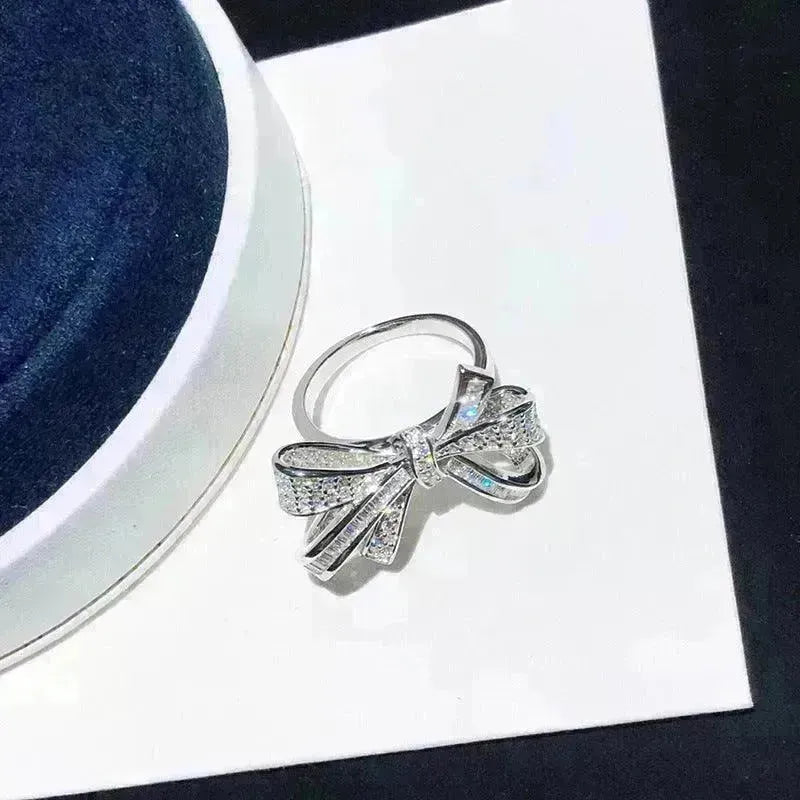 Full Diamond Bow Ring Female Fashion Personality - EX-STOCK CANADA