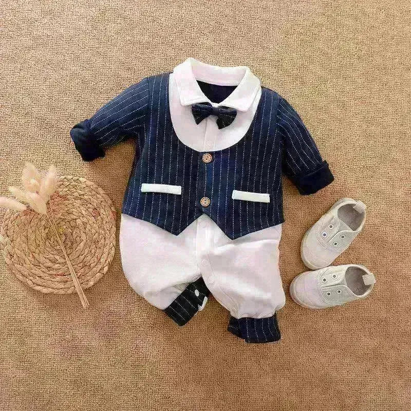 Gentleman's Baby Clothes, Long-sleeved Baby Clothes, Gentleman's Romper - EX-STOCK CANADA