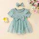 Girls' Multi-color Mesh Flounced Sleeve Short Sleeved Kazakhstan Dress - EX-STOCK CANADA