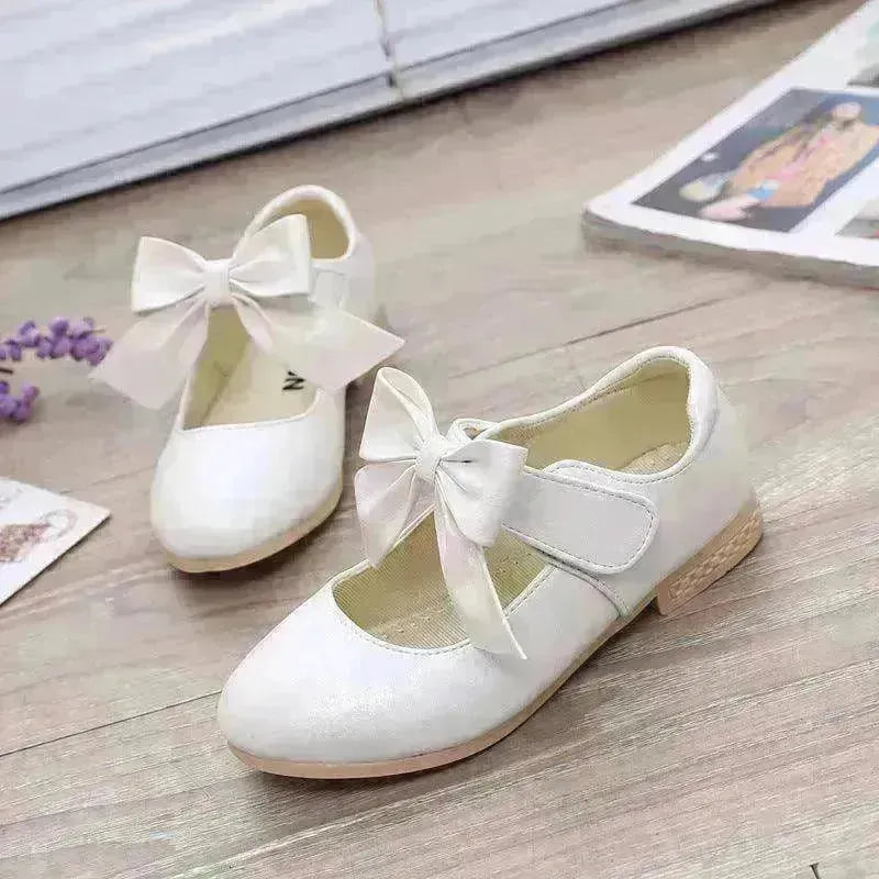 Girls Shoes White Leather Shoes Bowknot Girls Children Princess Shoes - EX-STOCK CANADA