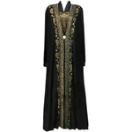 Gold Embroidered Abaya Dress for Turkey Middle East Arab Dubai Women - EX-STOCK CANADA